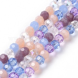 Chapelets de perles en verre, facetté (32 facettes), ronde, vieille rose, 5.5mm, Trou: 1mm, Environ 95 pcs/chapelet, 20.47'' (52 cm)