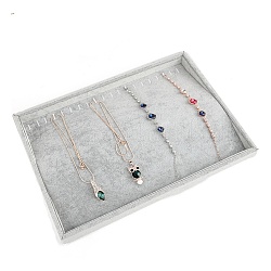 Vassoio espositivo per collane in velluto, porta organizzatore di gioielli per riporre la collana, rettangolo, Gainsboro, 240x350x30mm