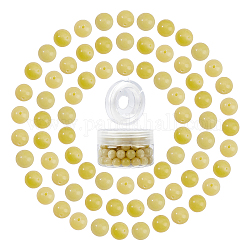 Sunnyclue diy kits de fabricación de pulseras elásticas, Incluye cuentas redondas de jade limón natural, Hilo de cristal elástico, abalorios: 10~10.5 mm, agujero: 1~1.2 mm, 100 pcs