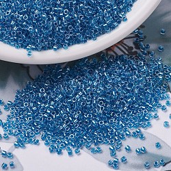 Miyuki Delica Perlen, Zylinderförmig, japanische Saatperlen, 11/0, (db0905) funkelnder, blau gefütterter Kristall, 1.3x1.6 mm, Bohrung: 0.8 mm, ca. 20000 Stk. / Beutel, 100 g / Beutel
