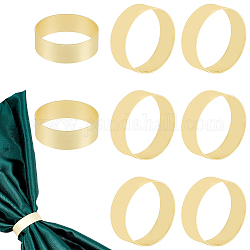 AHADEMAKER 8Pcs Iron Napkin Rings, Napkin Holder Ornament, Restaurant Daily Accessories, Round Ring, Matte Gold Color, 46.5x15mm, Inner Diameter: 44.5mm