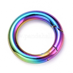 Placcatura sottovuoto color arcobaleno 304 anello di chiusura a molla in acciaio inossidabile, o anelli, 20x3.5mm