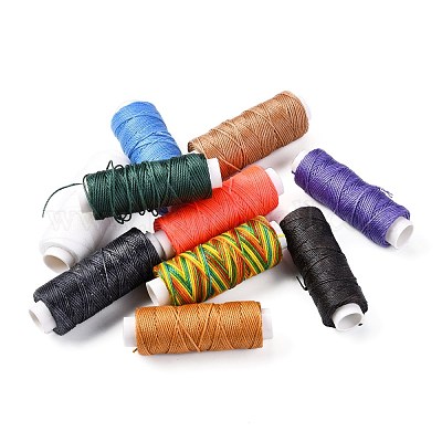 Sewing Leather Waxed Thread 12 Colors Wax Polyester Cords Wax Thread for  Bracelet Making, Leather Projects, Bookbinding, Macrame, Handcraft (Bright