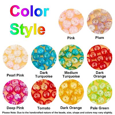 Wholesale Spray Painted Transparent Crackle Glass Beads