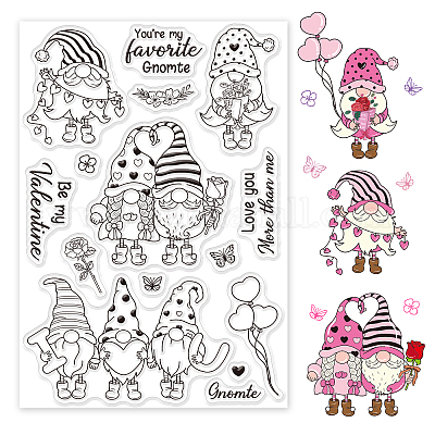 Wholesale GLOBLELAND Valentine's Day Clear Stamps Cute Fairy Gnome Silicone  Clear Stamp Transparent Stamp Seals for Cards Making DIY Scrapbooking Photo  Journal Album Decoration 