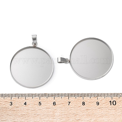 Cabochon-Fassungen für Anhänger aus Edelstahl 304&nbsp;STAS-L282-010P-10-1