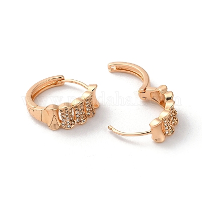 Orecchini a cerchio in ottone con strass&nbsp;EJEW-K256-62KCG-1