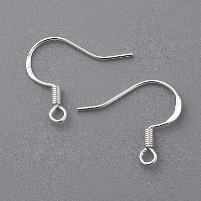 Sterling Silver Earring Hooks With Coil S925 Silver Ear Wire -  in 2023