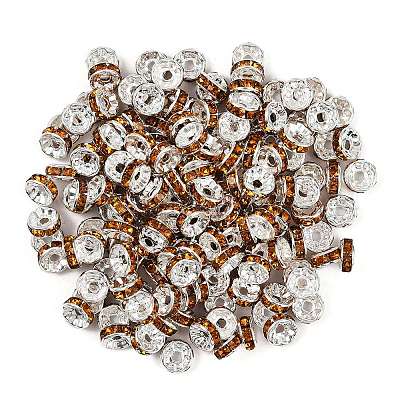 Perles séparateurs en laiton avec strass&nbsp;X-RB-A014-Z8mm-17S-1