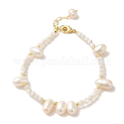 Armbänder aus Naturperlen und Muschelperlen&nbsp;BJEW-C051-19G-1