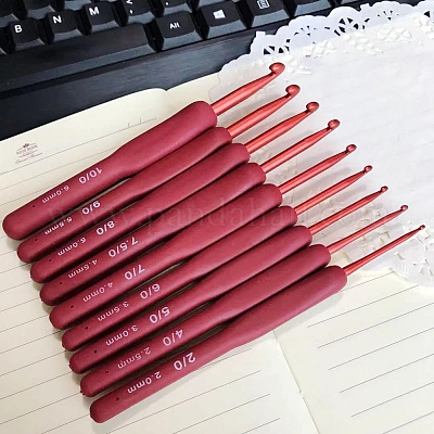 9-teiliges Häkelnadel-Set aus Aluminium in verschiedenen Größen&nbsp;PW-WG55315-02-1
