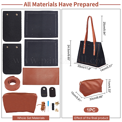 Large Sac Plat Bag DIY Leathet Tote Kit