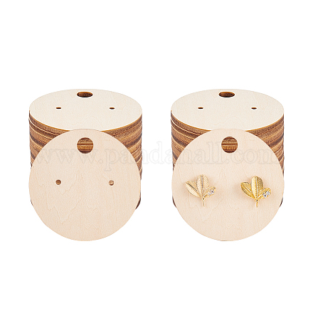 Wood Earring Display Card with Hanging Hole DIY-WH0320-20H-1
