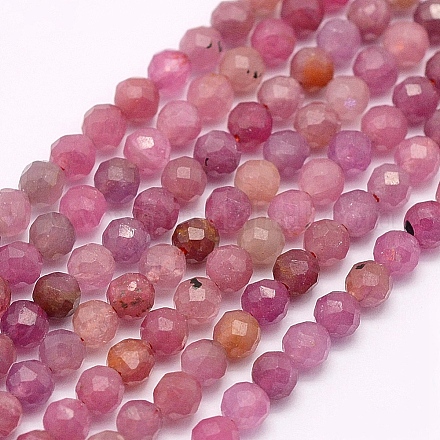 Perles de rubis / corindon rouge naturelles G-F509-16-3mm-1