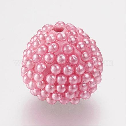 Perles d'imitation perles en plastique ABS KK-F693-01E-1