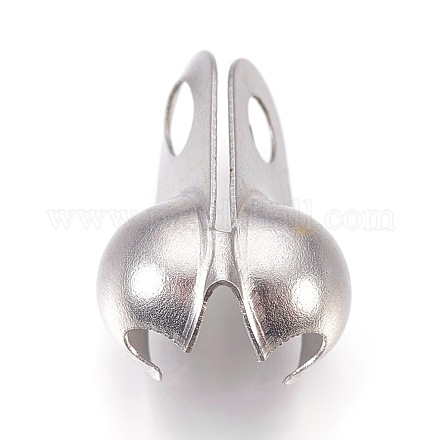 304 Stainless Steel Bead Tips STAS-WH0010-01P-6mm-1