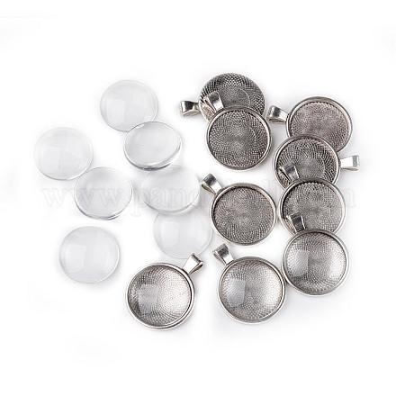 25mm Transparent Clear Domed Glass Cabochon Cover for Alloy Photo Pendant Making TIBEP-X0009-RS-1
