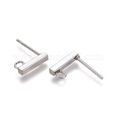 304 Stainless Ear Stud Components STAS-M274-012B-P-1