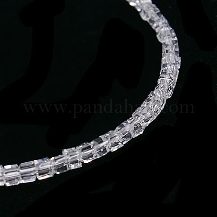 Transparent Cube Shaped Crystal Glass Beads Strands GLAA-F012-A03-1