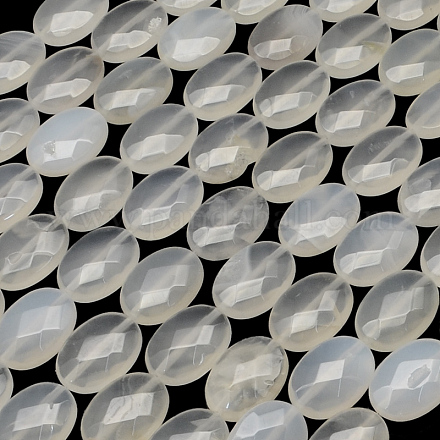Facettierte ovale natürliche Quarz-Kristall-Perlen Stränge X-G-R303-01-1