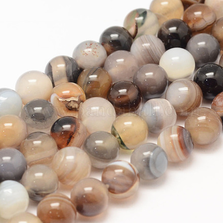 Chapelets de perles en agate rayée naturelle/agate à bandes X-G-K155-A-8mm-13-1