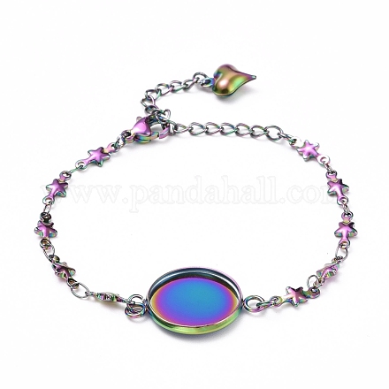 Fabrication de bracelet en acier inoxydable couleur arc-en-ciel 304 STAS-L248-008M-1
