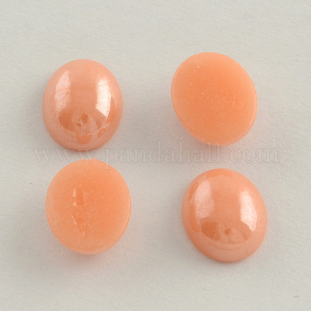 Pearlized Plated Opaque Glass Cabochons PORC-S804-4x6-20-1