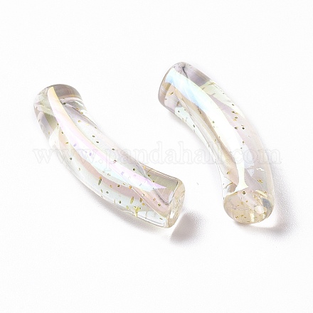 Placage uv perles acryliques transparentes irisées OACR-A016-02-1