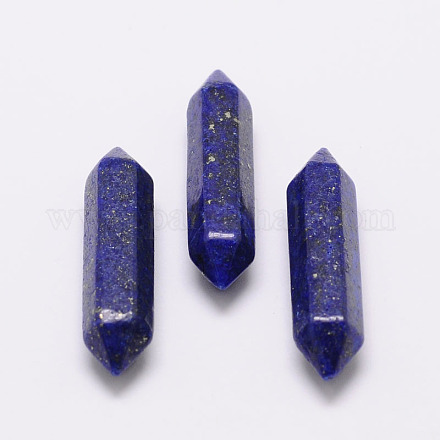 Dyed Natural Lapis Lazuli Double Terminated Point Beads G-K009-30mm-01-1
