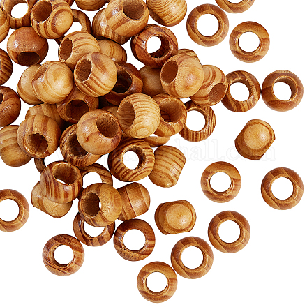 OLYCRAFT 100PCS Pine Wood Beads 19mm in Diameter 10mm Large Hole Wooden Craft Beads WOOD-OC0001-21-1
