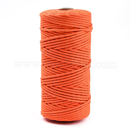 コットン糸  マクラメコード  装飾的な糸のスレッド  DIYの工芸品について  ギフトラッピングとジュエリー作り  ダークオレンジ  3mm  約109.36ヤード（100m）/ロール。 OCOR-T001-02-09-1