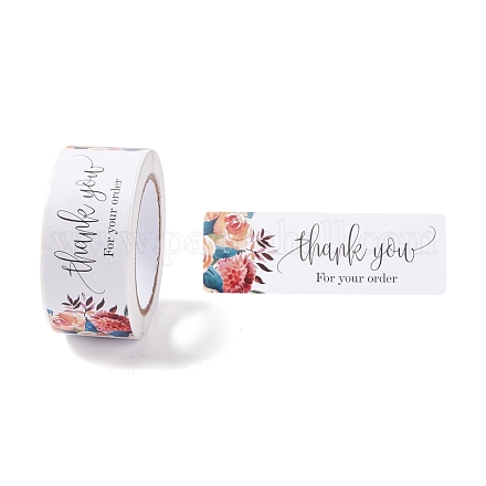 Rectangle with Word Thank You Paper Stickers DIY-B041-28B-1