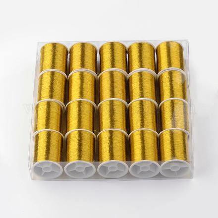 メタリックな刺繍糸  ゴールド  0.1mm  約60.14ヤード（55m）/ロール  20のロール/箱 MCOR-R007-02-B-1