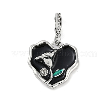 Подвески из латуни с эмалью и микропаве из циркония KK-U043-11P-02-1
