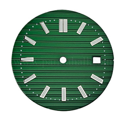 暗闇で光る真鍮製文字盤ダイヤル  フラットラウンド  濃い緑  30.8mm CLOC-PW0001-03G-1