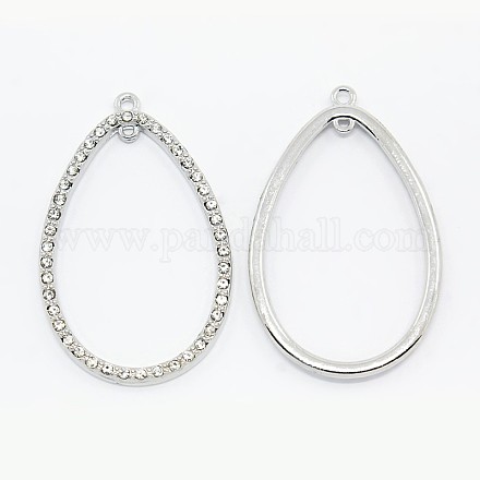 Alloy Crystal Rhinestone Pendants Settings for Dangling Charms RB-M015-09P-NF-1
