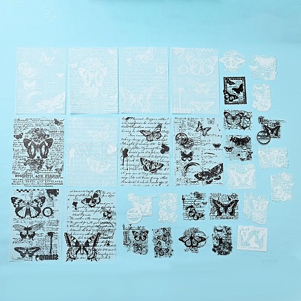 30 pièces 15 styles kits de papier scrapbook thème papillon X-DIY-D075-09-1