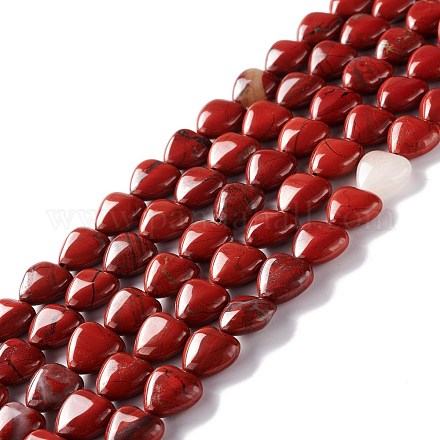 Los abalorios rojos jaspe hebras naturales G-B022-01-1