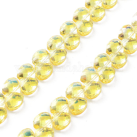 Electroplate Glass Beads Strands X-EGLA-A036-11A-FP01-1