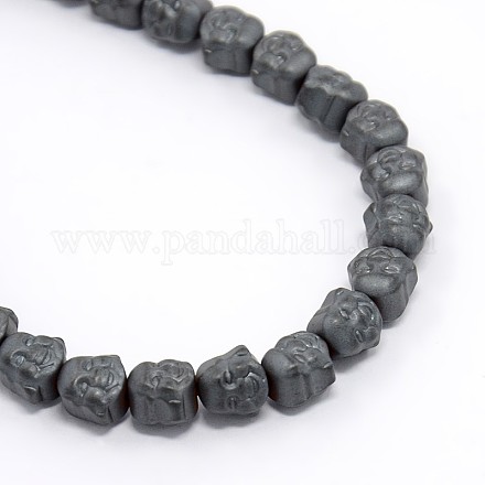Frosted Non-magnetic Synthetic Hematite Beads Strands G-J181-01-1