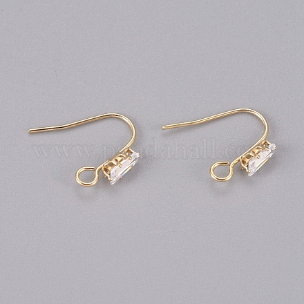 Brass Earring Hooks X-KK-L198-013G-1