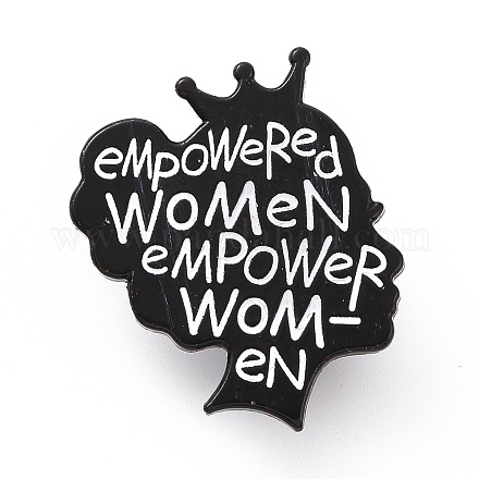 Word Empowered Women Empower Women Enamel Pin JEWB-D013-02G-1