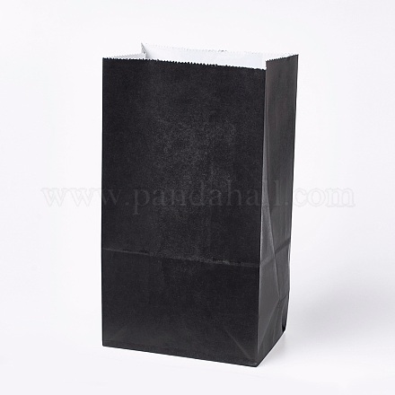 クラフト紙袋  ハンドルなし  ブラック  13x8x23.5cm X-CARB-WH0008-10-1