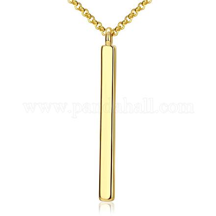 Chapado en oro de zinc cable de aleación de barra de la cadena pendiente de los collares NJEW-BB01589-1