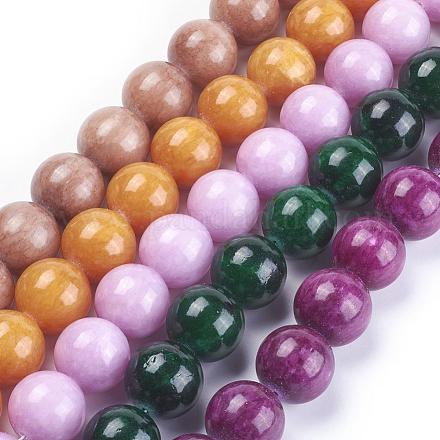 Natural Yellow Jade Beads Strands G-G598-20mm-YXS-1