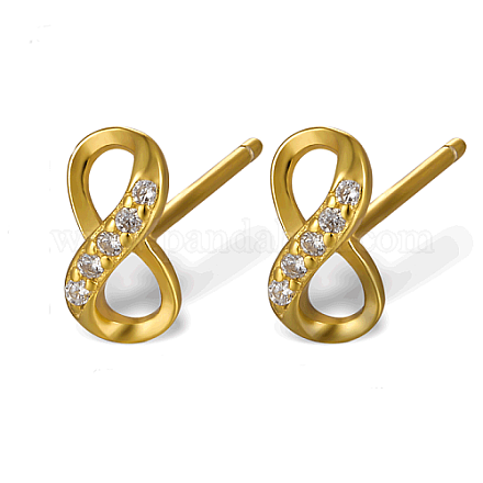 Boucles d'oreilles à tige en argent sterling avec micro pavé de zircone cubique pour femme PQ8604-1-1