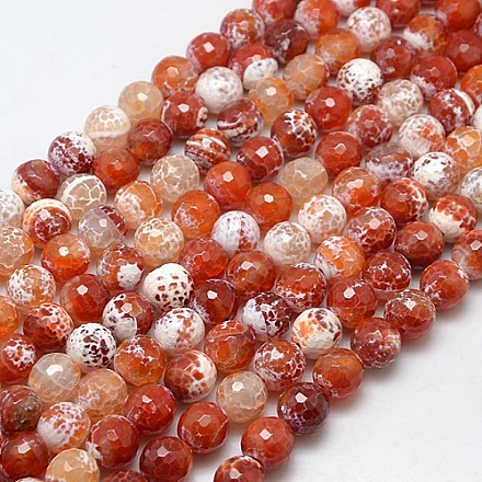 Perles naturelles d'agate de feu X-G-L084-12mm-11-1