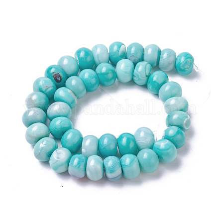 Natural Dyed Agate Imitation Turquoise Beads Strands G-P425-01A-02-1