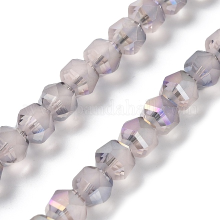 Chapelets de perles en verre transparent électrolytique EGLA-I018-HR01-1