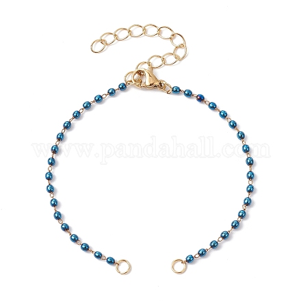 Fabrication de bracelets à maillons en perles d'hématite synthétique faits à la main AJEW-JB01150-53-1